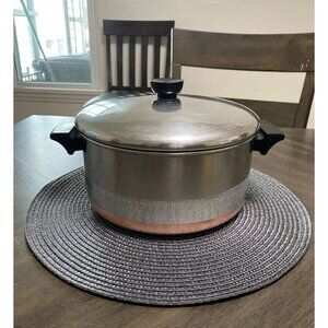 Revere Ware 1801 Copper Bottom 4  1/2 Qt Quart Stock Pot w Lid Clinton Illinois